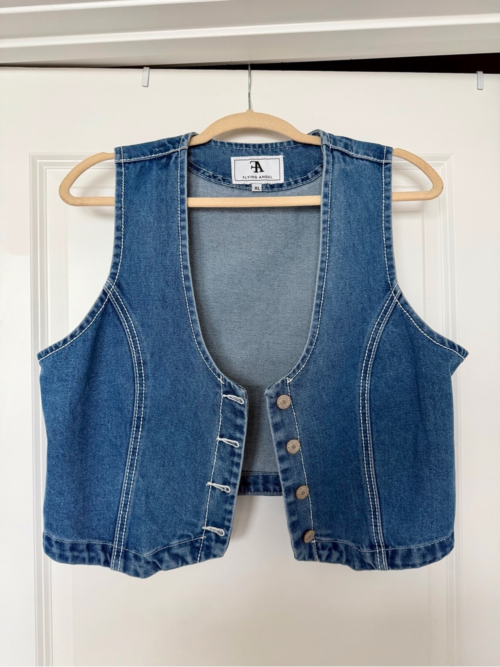 Flying Angel Women’s Blue Denim Overall Vest